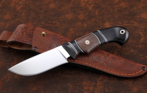 Нож Ловчий Х12МФ (полиров) рукоять карбон венге черный граб Нож Ловчий Х12МФ (полиров) рукоять карбон венге черный граб