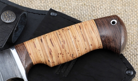 Нож Шкуросъемный-4 сталь дамаск рукоять береста Нож Шкуросъемный-4 сталь дамаск рукоять береста