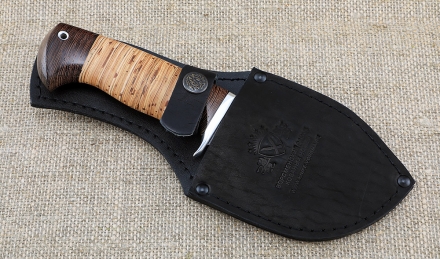 Нож Шкуросъемный-4 сталь дамаск рукоять береста Нож Шкуросъемный-4 сталь дамаск рукоять береста