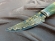 Нож Енисей дамаск ламинированный с воронением, стабилизированная карельская береза зеленая, мокумэ-гане