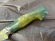 Нож Енисей дамаск ламинированный с воронением, стабилизированная карельская береза зеленая, мокумэ-гане
