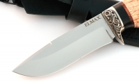 Нож Корсак сталь ELMAX , рукоять карельская береза-черный граб,мельхиор - IMG_4994.jpg