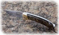 Нож Таежник, складной, сталь Elmax, рукоять накладки карельская береза стабилизированная коричневая - Нож Таежник, складной, сталь Elmax, рукоять накладки карельская береза стабилизированная коричневая