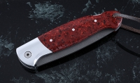 Нож Ворон, складной, сталь Х12МФ, рукоять накладки акрил красный с дюралью - Нож Ворон, складной, сталь Х12МФ, рукоять накладки акрил красный с дюралью