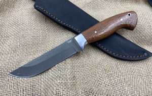 Нож Охотник цельнометаллический сталь х12мф, рукоять накладки зебрано (распродажа)