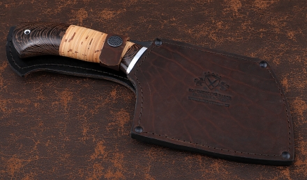 Тяпка №5 сталь дамаск, рукоять береста дюраль Тяпка №5 сталь дамаск, рукоять береста дюраль