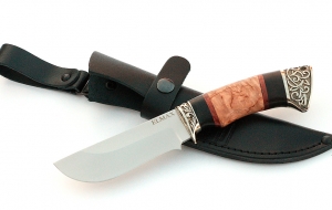 Нож Карась сталь ELMAX , рукоять карельская береза-черный граб,мельхиор Нож Карась сталь ELMAX , рукоять карельская береза-черный граб,мельхиор