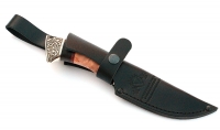 Нож Карась сталь ELMAX , рукоять карельская береза-черный граб,мельхиор - IMG_5006.jpg