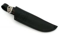 Нож Песец сталь булат, рукоять черный граб-карельская береза, мельхиор - IMG_4618.jpg