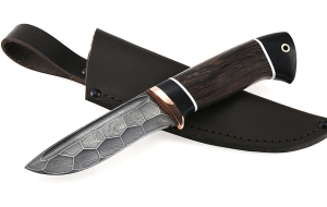 Нож Нырок сталь дамаск полный камень рукоять венге-черный граб