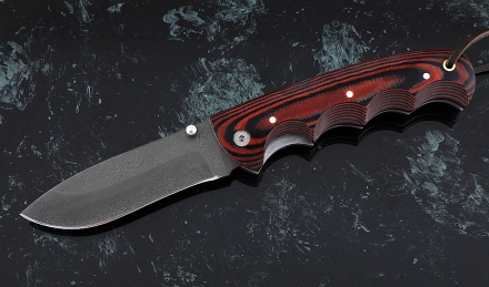 Складной нож Носорог, сталь Х12МФ, рукоять накладки микарта красная Складной нож Носорог, сталь Х12МФ, рукоять накладки микарта красная