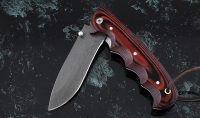 Нож Носорог, сталь Х12МФ, складной, рукоять накладки микарта красная - Нож Носорог, сталь Х12МФ, складной, рукоять накладки микарта красная