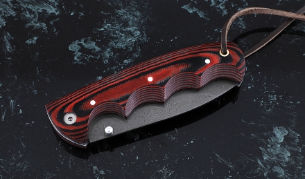 Складной нож Носорог, сталь Х12МФ, рукоять накладки микарта красная Складной нож Носорог, сталь Х12МФ, рукоять накладки микарта красная