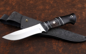 Нож Ангара Х12МФ рукоять карбон венге черный граб