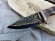 Нож Барсук дамаск ламинированный, рукоять комель тополя стабилизированный коричневый, мокуме-гане