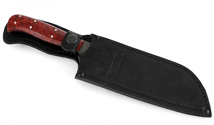 Нож Шеф №3 сталь Х12МФ, рукоять акрил красный