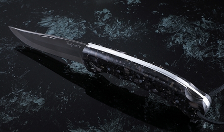 Нож Таежник, сталь булат, складной, рукоять накладки акрил гранит