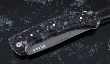 Нож Таежник, сталь булат, складной, рукоять накладки акрил гранит