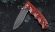 Нож Носорог, сталь Х12МФ, складной, рукоять накладки акрил красный