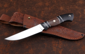 Нож Ирбис-2 Х12МФ (полиров) рукоять карбон венге черный граб