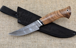 Нож Енисей сталь дамаск рукоять зебрано