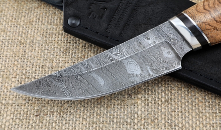 Нож Енисей сталь дамаск рукоять зебрано Нож Енисей сталь дамаск рукоять зебрано