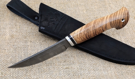 Нож Енисей сталь дамаск рукоять зебрано Нож Енисей сталь дамаск рукоять зебрано
