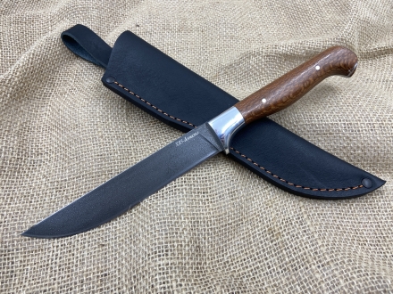 Нож Охотник цельнометаллический сталь ХВ-5, рукоять накладки зебрано (распродажа) 