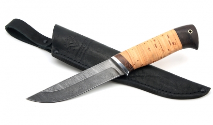 Нож Тритон-2 сталь дамаск, рукоять береста