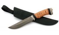 Нож Русак сталь булат, рукоять береста-черный граб, мельхиор - IMG_4650.jpg