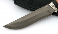 Нож Русак сталь булат, рукоять береста-черный граб, мельхиор - IMG_4651.jpg