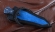 Нож Зуб дракона дамаск ламинированный цельнометаллический акрил синий