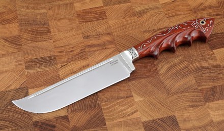 Нож Узбекский сталь кованая х12мф падук резной с инкрустацией 