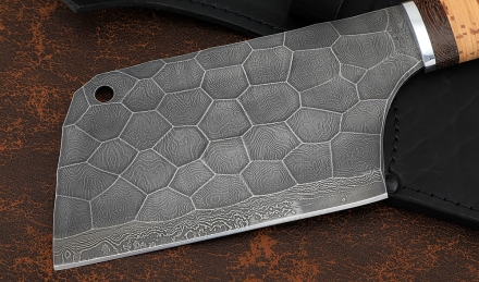 Тяпка №6 сталь дамаск полный камень рукоять береста Тяпка №6 сталь дамаск полный камень рукоять береста