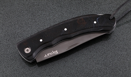 Складной нож Таежник, сталь булат, рукоять накладки акрил черный Складной нож Таежник, сталь булат, рукоять накладки акрил черный