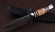 Нож Лидер сталь К340, рукоять карельская береза комбинированная мельхиор