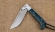 Нож складной Пчак сталь М390 накладки карельская береза синяя