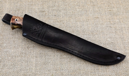 Нож Байкал сталь дамаск рукоять карельская береза искусственный камень