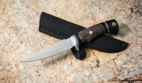 Нож Алтай-2 сталь Elmax рукоять черный граб и стабилизированная карельская береза коричневая 