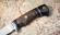Нож Комар сталь Elmax рукоять черный граб и стабилизированная карельская береза коричневая 