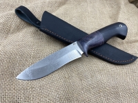 Нож Амур сталь D2, рукоять стабилизированная карельская береза фиолетовая - черный граб (распродажа) 