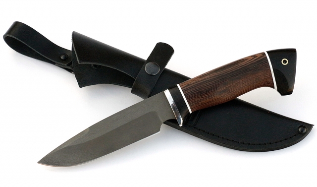 Нож Походный сталь Х12МФ, рукоять венге-черный граб 