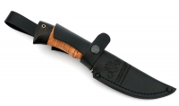 Нож Хаска сталь булат, рукоять черный граб-береста,мельхиор - IMG_4622.jpg