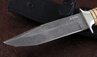 Нож Лидер сталь К340, рукоять черный граб карельская береза мельхиор - Нож Лидер сталь К340, рукоять черный граб карельская береза мельхиор
