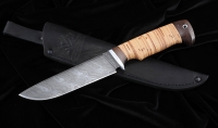Нож Барракуда-3 сталь дамаск рукоять береста (NEW)