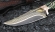 Эксклюзивный нож "Малыш" дамаск в ламинате цельнометаллический, накладки зуб мамонта и железное дерево