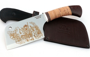 Тяпка №6 сталь 95Х18, рукоять береста дюраль