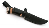 Нож Универсал сталь булат, рукоять черный граб-кап,мельхиор - IMG_4518.jpg