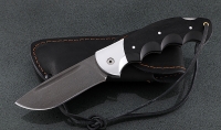Нож Ястреб, складной, сталь Х12МФ, рукоять накладки черный граб с дюралью - Нож Ястреб, складной, сталь Х12МФ, рукоять накладки черный граб с дюралью