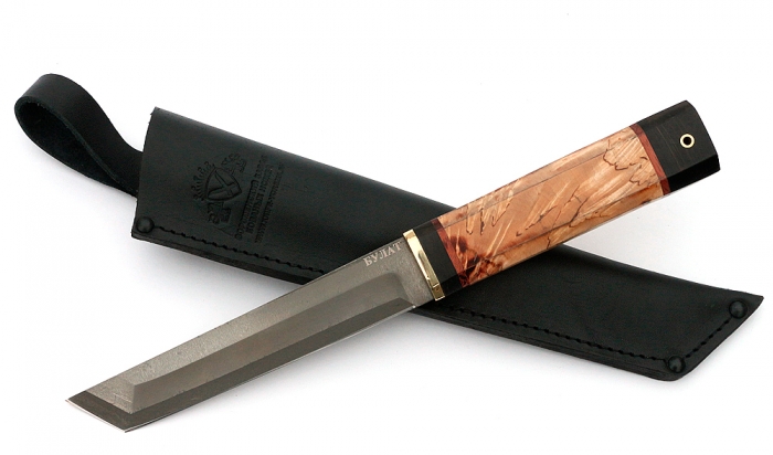 Нож Тантуха-3 сталь булат, рукоять черный граб-карельская береза 1